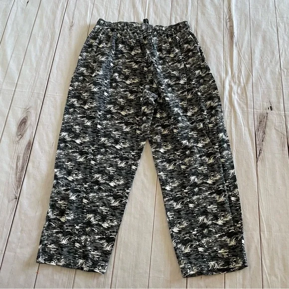 Columbia Fish Print Pajama Pants Men’s L Vintage Wide Leg Baggy Trout Loose Y2K - Picture 7 of 11